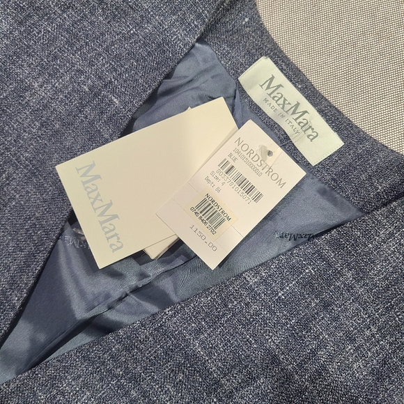 MaxMara NWT Jacket & Dress Blue Sleeveless Shift & Single Suit Silk Blend 4 - Picture 14 of 16